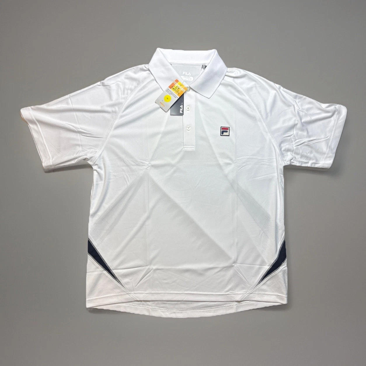 Fila Essenza Polo Men’s Medium White/Black Athletic UV Protection NEW With Tags