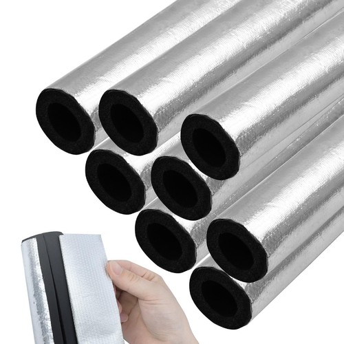 8PCS Pipe Insulation Foam Tube Self Adhesive Exterior Water Pipe Insulation W...