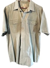 LL Bean Men s Vintage Button Up Short Sleeve 100 Cotton w/Pockets Crisp