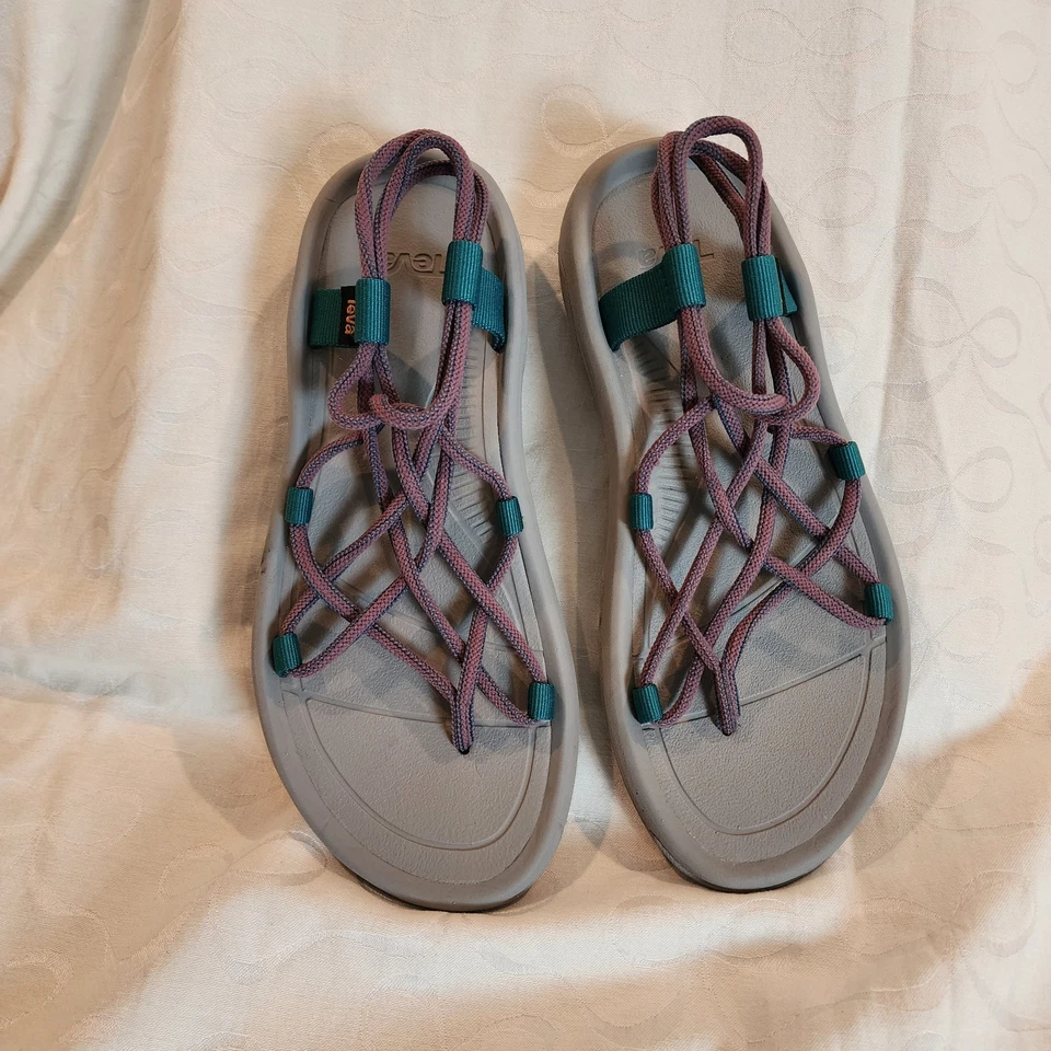 Sandalias Teva para mujer Hurricane XLT Infinity 10 gris púrpura verde azulado senderismo playa boho Foto 4 de 4