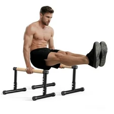  Dip Station Functional Heavy Duty Dip Stands Fitness Workout Dip bar Black-04