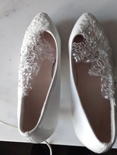 Damen Brautschuhe einmal getragen weiß mit Spitze, EU Größe 40 (umrüstbar auf 6,5 UK)