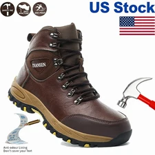 New Mens Steel Toe Work Boots Non Slip Wear-resisting Industrial Safety Shoes US