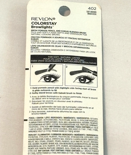 (3) Lápiz de cejas Revlon ColorStay luces de cejas relleno y mejora 402 marrón suave - Imagen 4 de 6