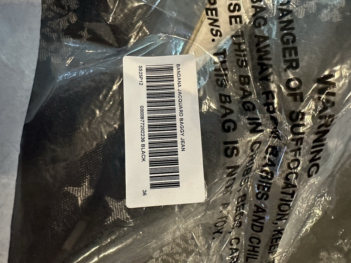 SUPREME BANDANA JACQUARD BAGGY JEAN BLACK SIZE 36 (SS25 WEEK SUPREME BANDANA JACQUARD BAGGY JEAN BLACK SIZE 36 (SS25 WEEK