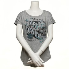 Top Harley Davidson con tachuelas calavera para mujer talla S Actitud sin esfuerzo motociclista ropa de calle