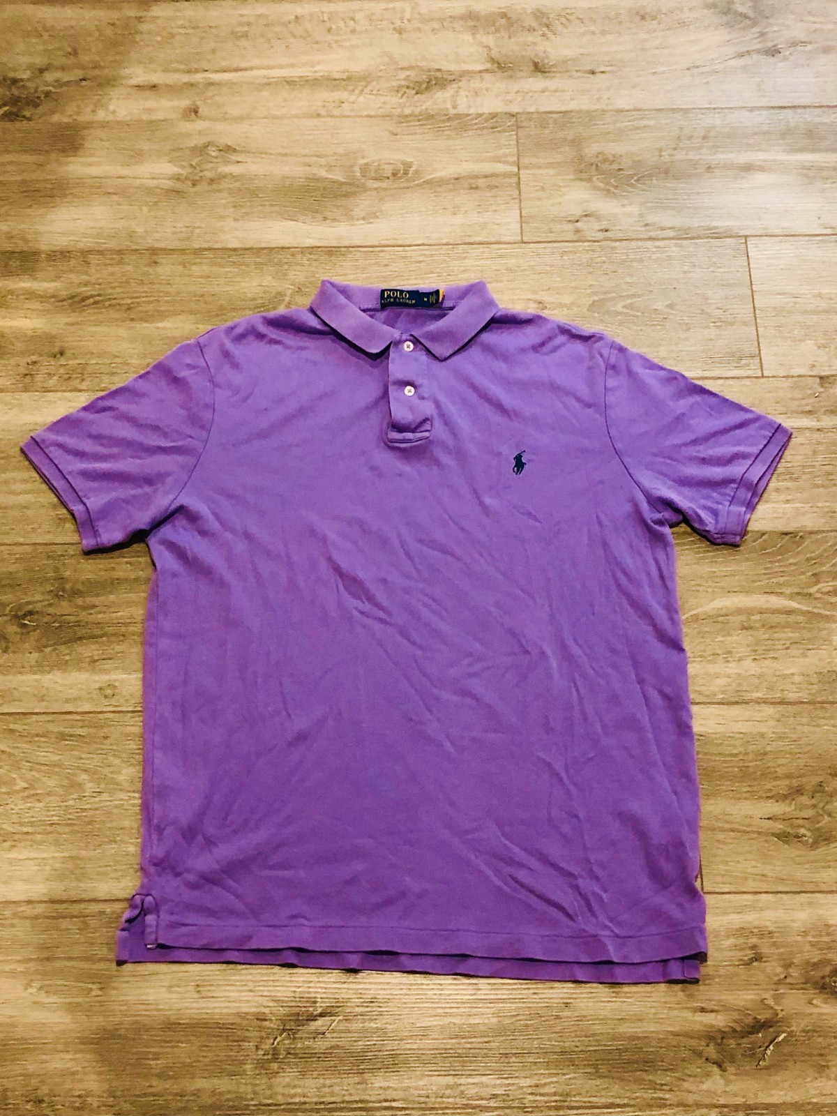 Polo Ralph Lauren Men's Purple Cotton Short Sleeve Polo Medium