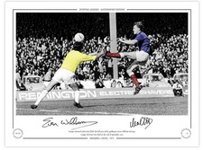 Colin Stein & Evan Williams SIGNED Rangers & Celtic 1971 Photo LtdEd 16x12in /75