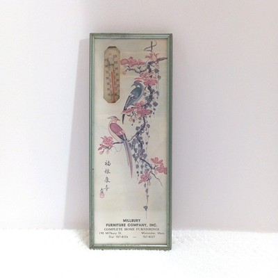 Vtg Framed Thermometer Advertising Millbury Furniture Worcester MA. Japanese...