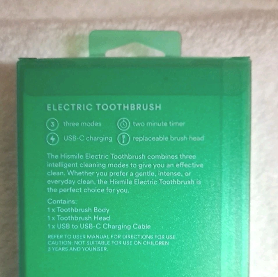 Cepillo de dientes eléctrico Hismile con cargador, 3 modos, temporizador, cabezal reemplazable en verde Foto 2 de 4