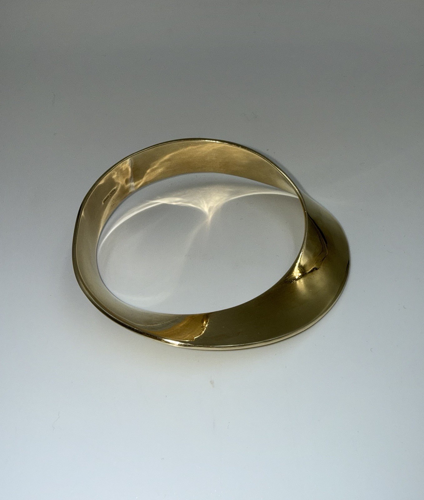 Solid Brass Asymmetrical Bangle Bracelet - image 3