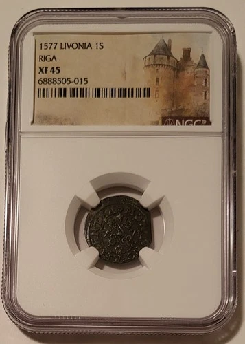 Livonia (Latvia) Riga Free City 1577 XF45 NGC