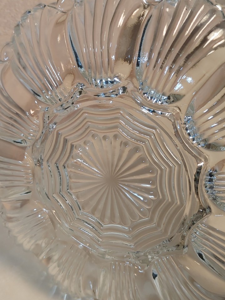 Vintage Anchor Hocking Clear Glass Deviled Egg Plate Tray 10
