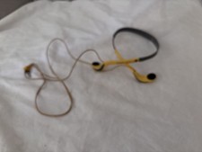 Vintage Sony Sports MDR-W14 Walkman Headphones Yellow Tested Working