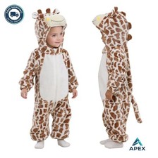 Baby Animal Halloween Costume Giraffe Fleece Romper Toddler Hooded Zipper