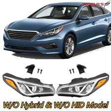 Fit For Hyundai Sonata 2015 2016 2017 Chrome Halogen Headlight Headlamp Assembly
