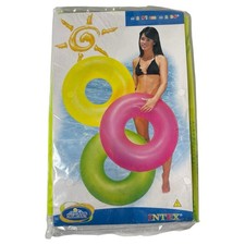 Vintage Intex The Wet Set Ring Pool Float Lime Yellow 2003 36" New In Package