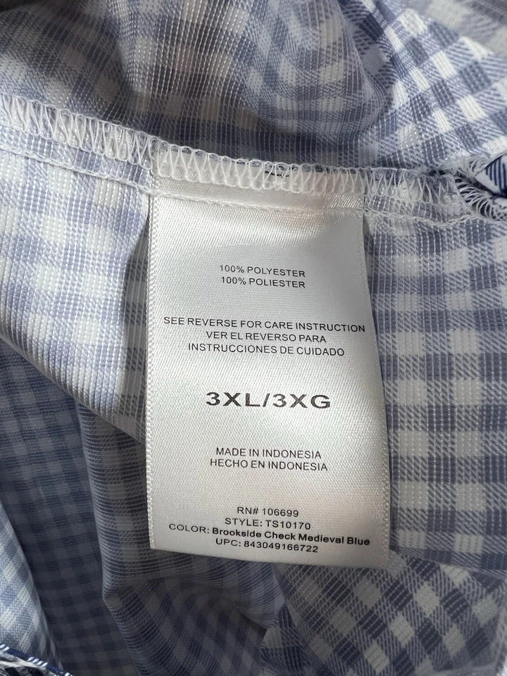 Camisa de rendimiento Realtree Fishing para hombre 3XL azul a cuadros de guinga con botones ventilados Foto 4 de 4