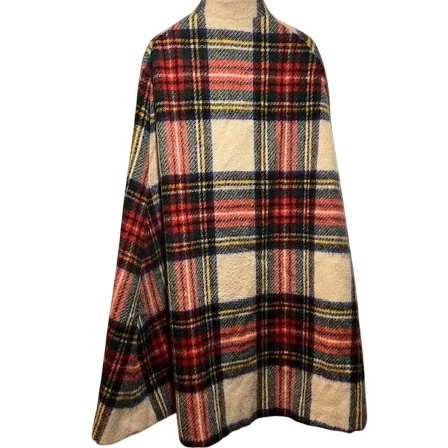 Vintage Jimmy Hourihan Boru Plaid Wool Cape Cloak Womens Outerwear Wrap, Tartan - Image 3 of 4