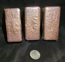 3 x 16 oz Hand Poured .999 Fine Copper Bars Set of Three Bars Rustic Bullion