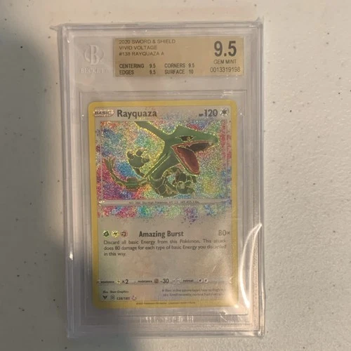Pokémon Rayquaza Amazing Rare Holo Vivid Voltage 138/185 Beckett 9.5