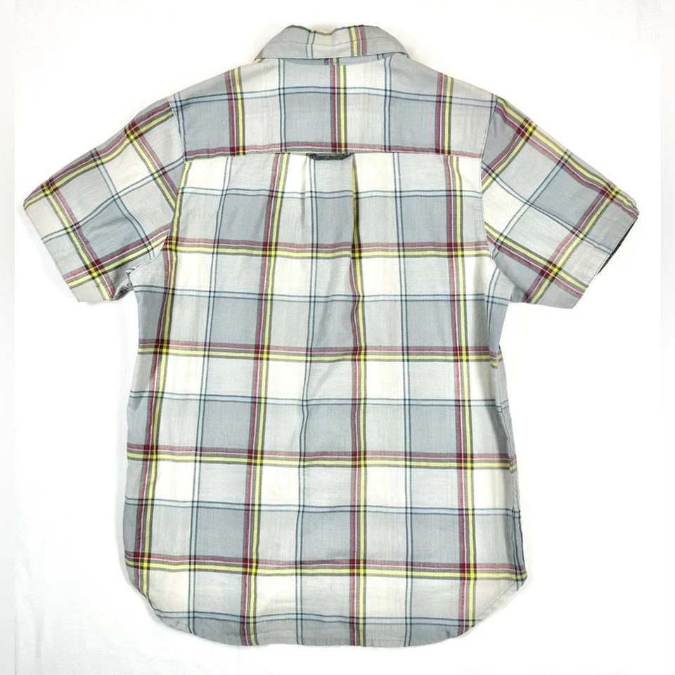 LOST ENTERPRISES Boys’ Green and Grey Tartan Plaid Casual Button Down Shirt S - Image 2 of 4