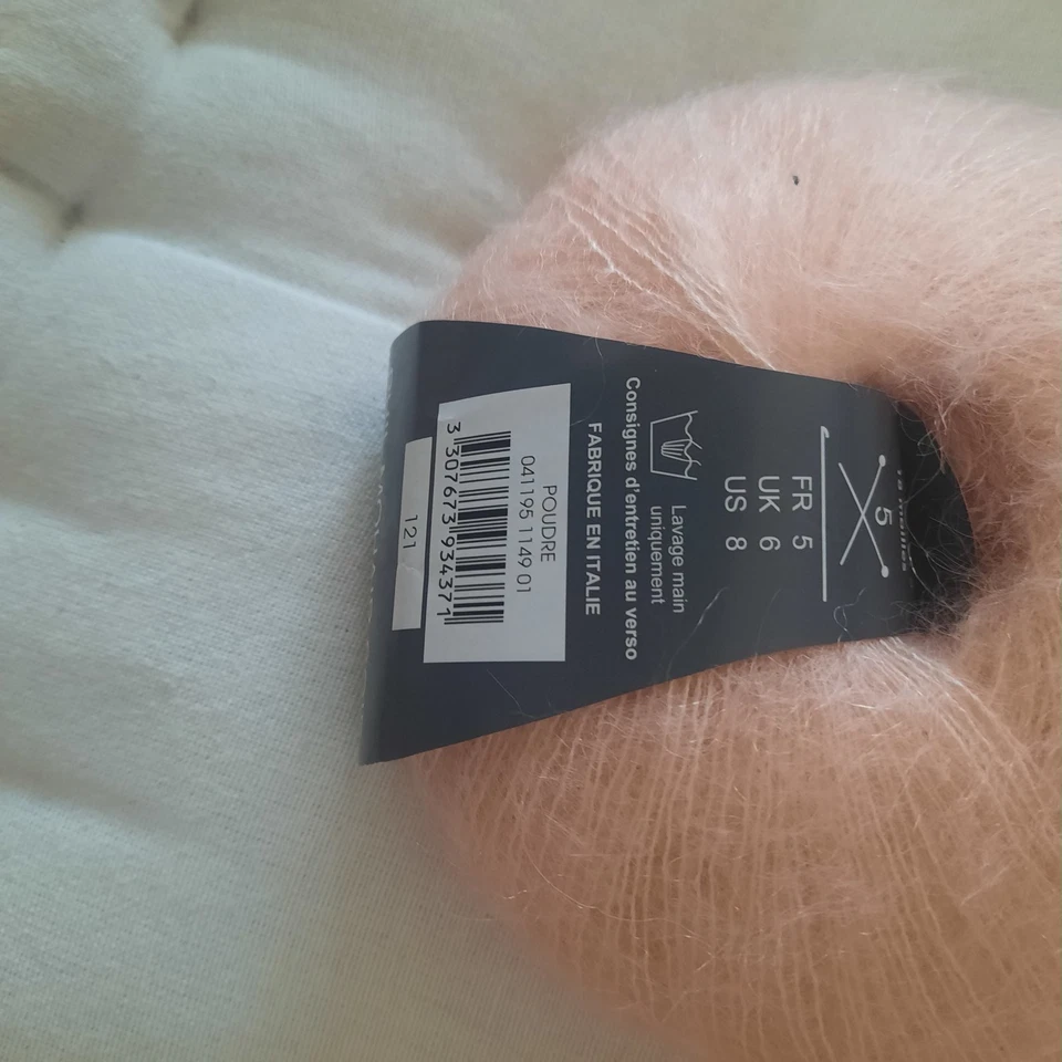 LAINE PHIL MOHAIR SOIE Colori poudre 2 pelotes neuves - Photo 2/3