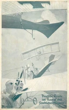 B558 German Pigeon in Aerial Combat with English Aircraft WWI