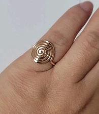 Orgonite Solid Copper ring 1.5mm aprox width textured rings for pain management