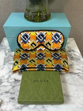 NWT Authentic Gucci Silk Geometric G Sleep Eye Mask w/ Pouch & Box