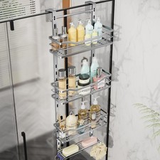 SWTYMIKI Over the Door Shower Caddy 4 Tier Adjustable Shower Organizer Hanging S