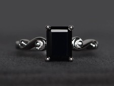 925 Sterling Silver Black Onyx Gemstone Modern Women Unique Ring Duty Free