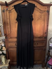 H By Halston Black Flutter Sleeve Maxi Dress Size 12 Mini Maxi Dress Cut Outs