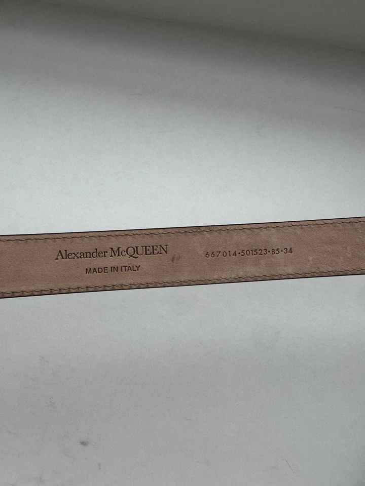 Mcqueen black leather double belt with chain strap, 34in long, 86cm, NWOT - Image 3 of 4