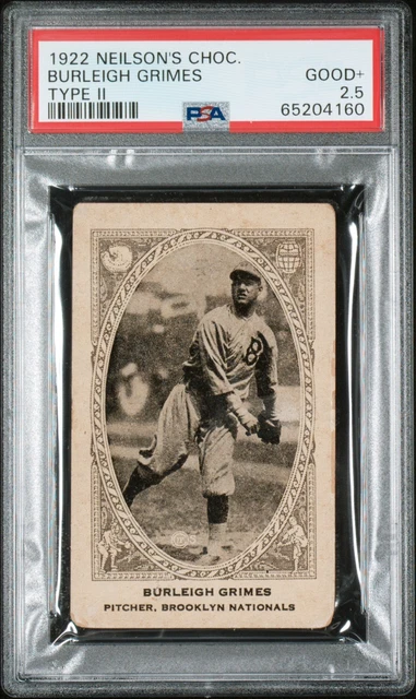 Burleigh Grimes 1922 Neilson's Chocolate V61 Type II HOF RC PSA 2.5 GD+