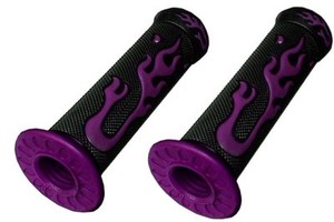 BICYCLE-BMX-BIKE-CRUISER-MOUNTAIN-BIKE-MTB-PURPLE-FLAME-HANDLEBAR-BAR-HAND-GRIPS