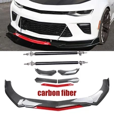 Front Bumper Lip Chin Splitter Spoiler Carbon Fiber For Chevrolet Chevy 2 Layer