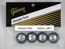 GIBSON® Top Hat Knobs Black Silver Reflector Set Les Paul SG ES Flying V "REAL"