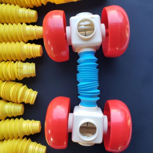 Vintage 1980s TOMY Popoids Cosmic Concert Building Bending Connecting Tubes 55pc - Picture 2 of 8
