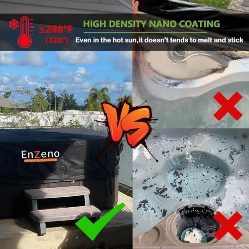 Outdoor SPA Hot Tub Cover Waterproof Square 86 X 86 Inch Fit 84 X 84 or 83 X 83 - Picture 4 of 7