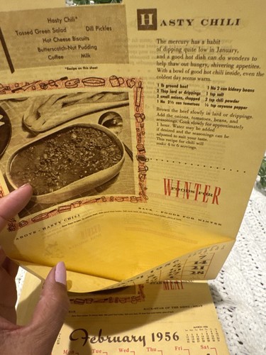 Vintage 1956 Kalender BettyBaker Cooking Club Rezepte + State Farm Insurance Promo - Bild 8 von 8