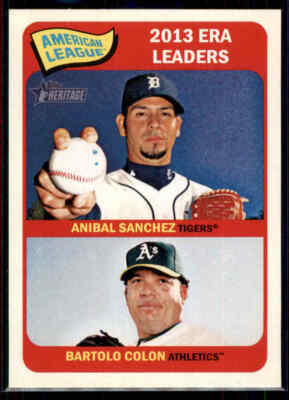 2014 Topps Heritage AL ERA Leaders (Anibal Sanchez / Bartolo Colon) #7
