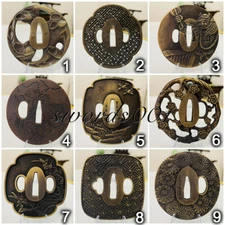 Collection Zinc Alloy Tsuba Hand Guard For Japanese Katana Sword Diy Maintenance