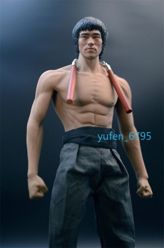New Stock 1/6 Bruce Lee Full Set Movable Figure Model Toy with Head Body Clothes - Afbeelding 3 van 6