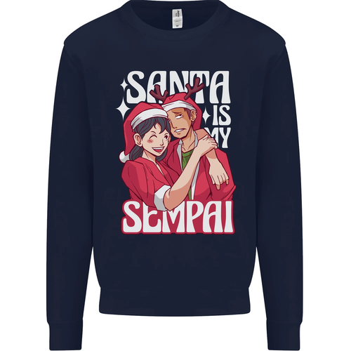 Anime Santa is My Sempai Funny Christmas Xmas Kids Sweatshirt Jumper - Picture 86 of 90