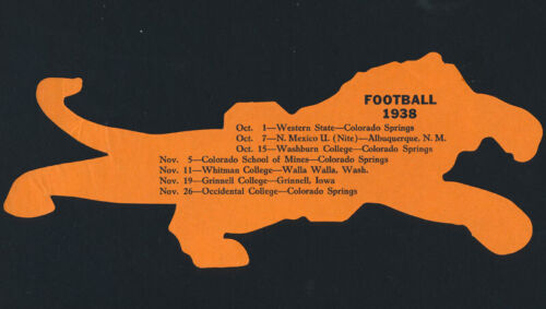 Colorado College * *MEGA SELTEN* * Vintage 1938 Tigers Fußball Zeitplan Aufkleber Aufkleber - Bild 2 von 2