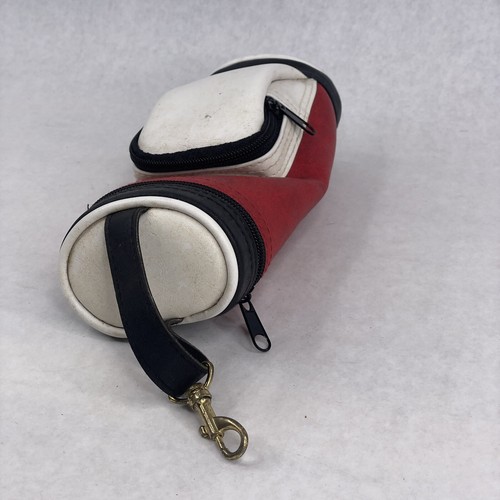 9” Golf Bag Travel Keychain Ball Tee Holder Red Black & White - Picture 6 of 8