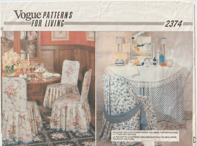 Vogue Patterns for Living 2374  1989 Chair Covers, FF