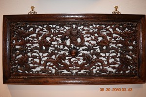 Yu Long Fang Antique Chinese Hand carved Wooden Wall Hanging