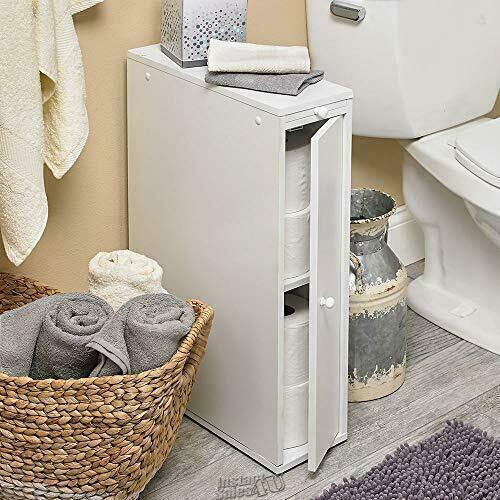 Slim Wood Bathroom Sideboard, 24-Inch, White Storage cabinet Toilet Paper - Picture 1 of 2